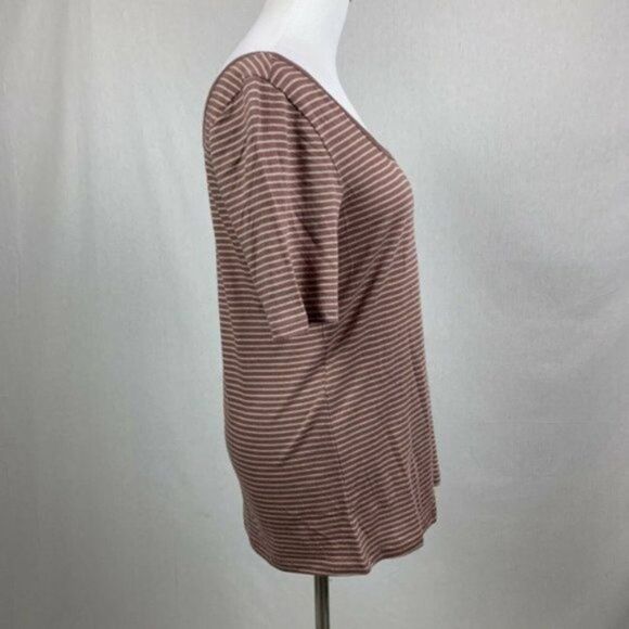 Susina  Square Neck Striped Tee Mauve - Picture 4 of 6